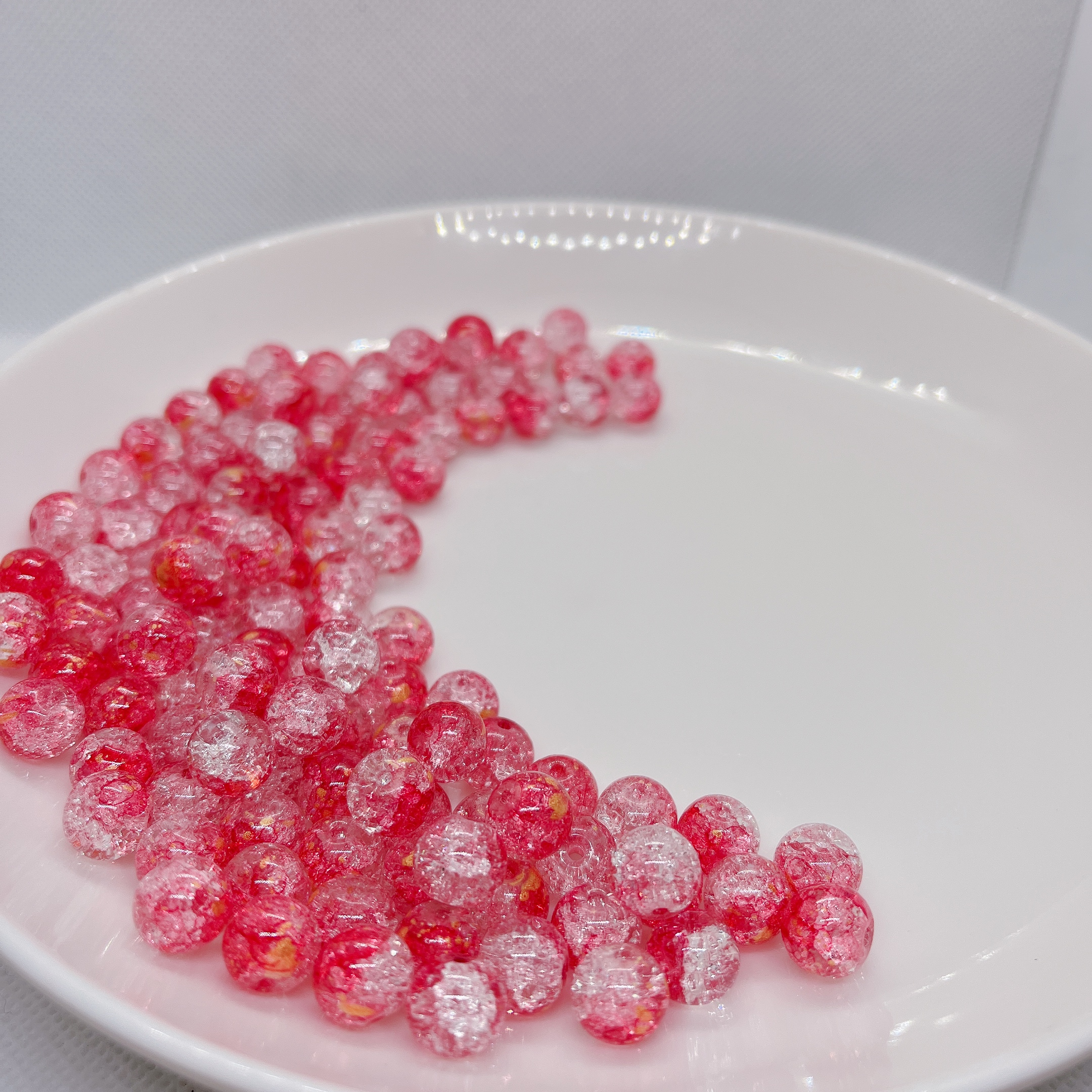 10mm 20 Uds. Cuentas de dos colores degradadas hechas a mano Diy chica hermosa pulsera de Multicolor collar cuentas sueltas joyería de hadas: Azul cielo