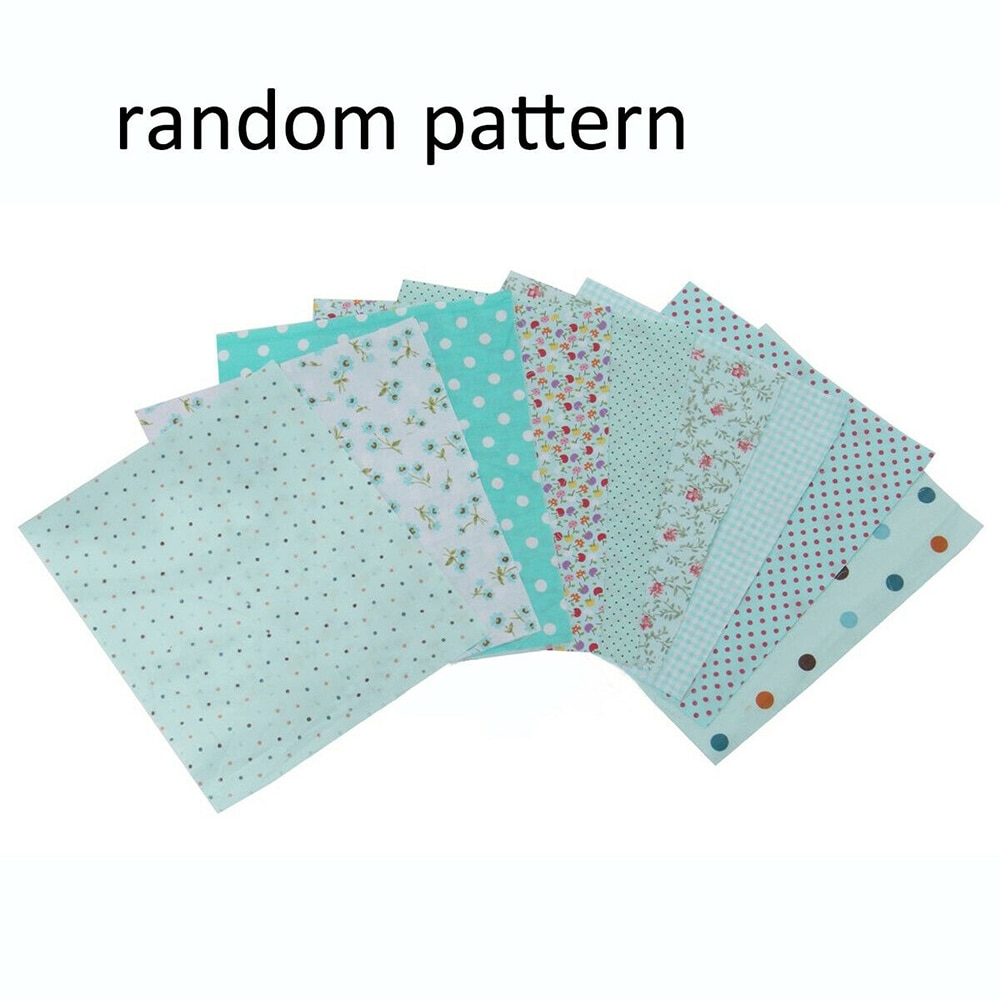 Nice Handmade 9pcs DIY Cotton Fabrics Patchwork Group Plain Square Cotton Cloth DIY Manual Floral Pattern Cloth 25*25cm