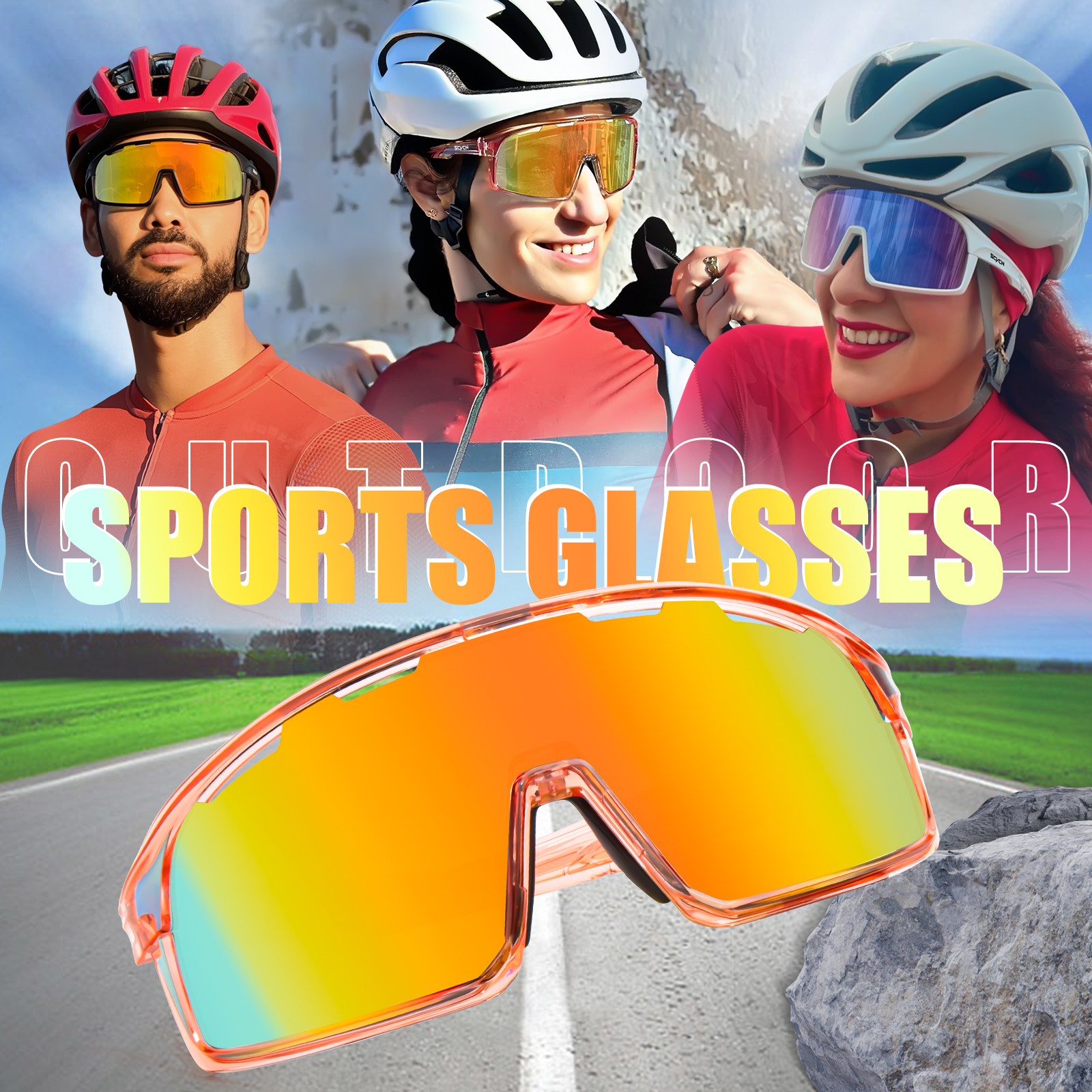 SCVCN Fietsbril MTB Racefiets Zonnebril UV400 Fietsbril Bescherming Licht Unisex Fietssportuitrusting