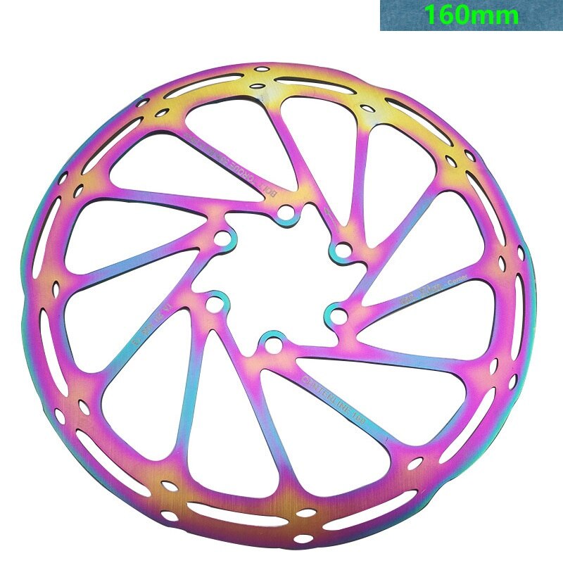Rotor de frein à disque hydraulique de vtt coloré, ligne centrale, 160/180/203mm, arc-en-ciel, pour Sram: 160mm