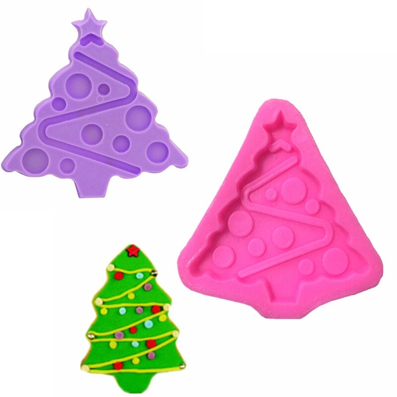 1pc siliconen mallen in de vorm van een kerstboom, taartdecoratie, fondant, koekjes, gereedschappen, 3d snoep, gelei, ijs, zeepvormen
