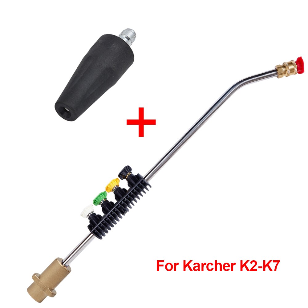 Høytrykksspyler bilvasker jet lanse dyse sprøytepistol forlenger stang 180 bar vannpistol med 5 hurtigdyser for karcher k-serien: Gull