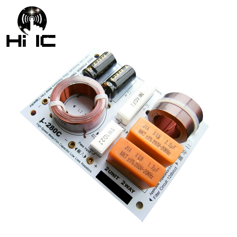 Audio Crossover - 2-Way HiFi Speaker Filter - 130W 5-8 Ohm - 3400Hz Crossover Point