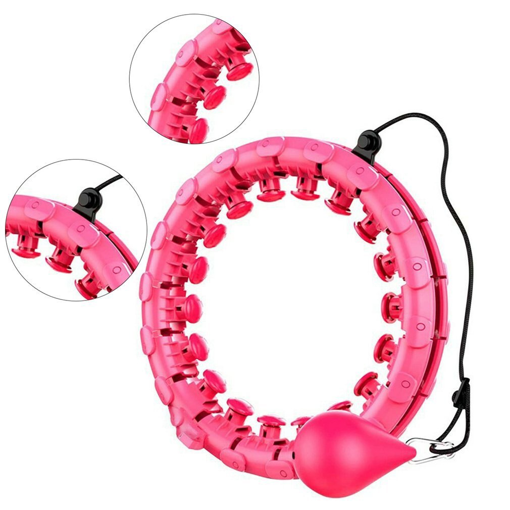 Smart Rolling Ring Intelligent Exercise Fitness Rolling Ring 24 Detachable Sections For Adults Kids With 360 Degree Massage: Red