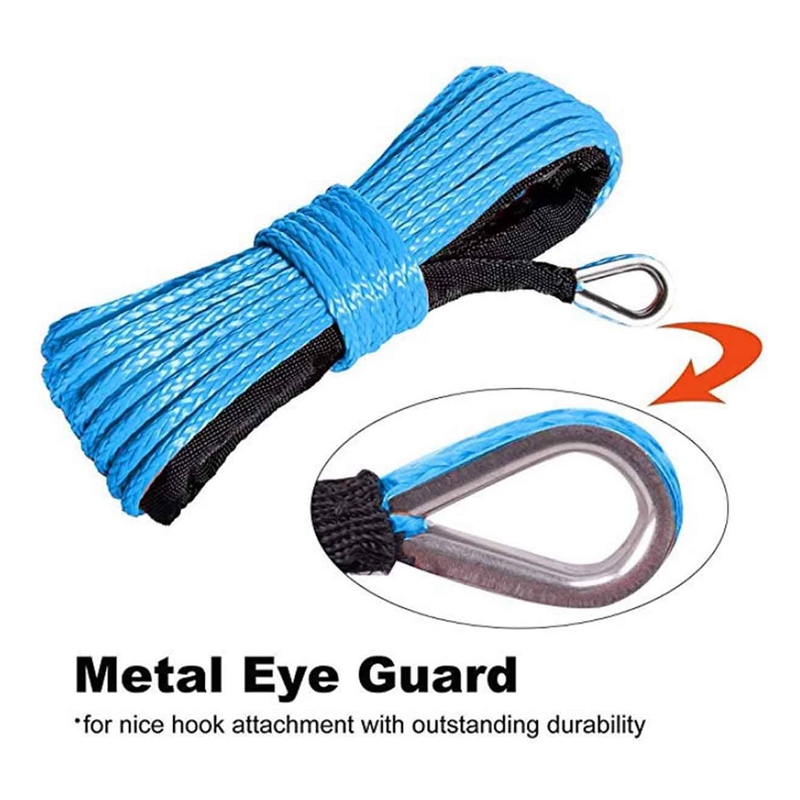 Synthetic Winch Rope 1/4 x 50Ft Synthetic Winch Rope Line Cable for ATV UTV SUV Truck Boat Winch