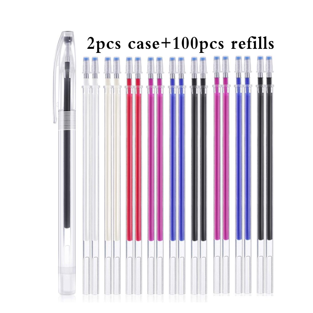 50/100Pcs Warmte Uitwisbare Pen Vullingen Inkt Verdwijnende Stof Marker Pen Voor Stof Leer Craft &amp; Pen Case diy Naaibenodigdheden: 2