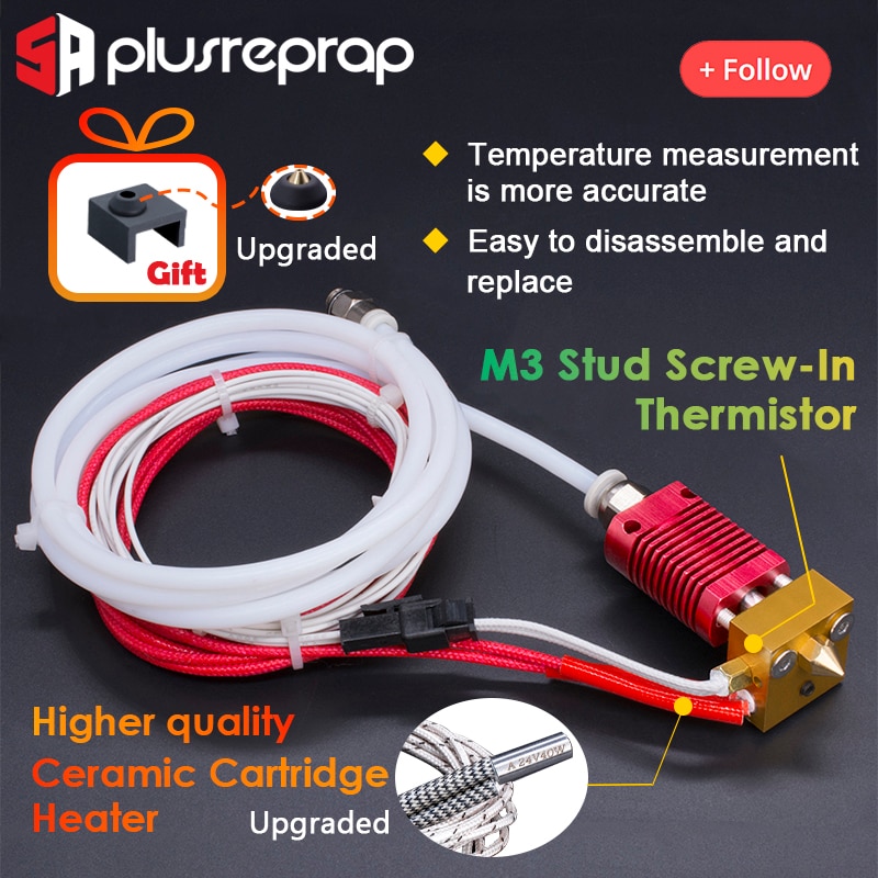 CR10 1.75mm J-head Hotend kit Aluminum Heat Block with Heater Thermistor Ender-3/CR-10/CR-10S With 0.4MM Nozzle 3D Printer Parts