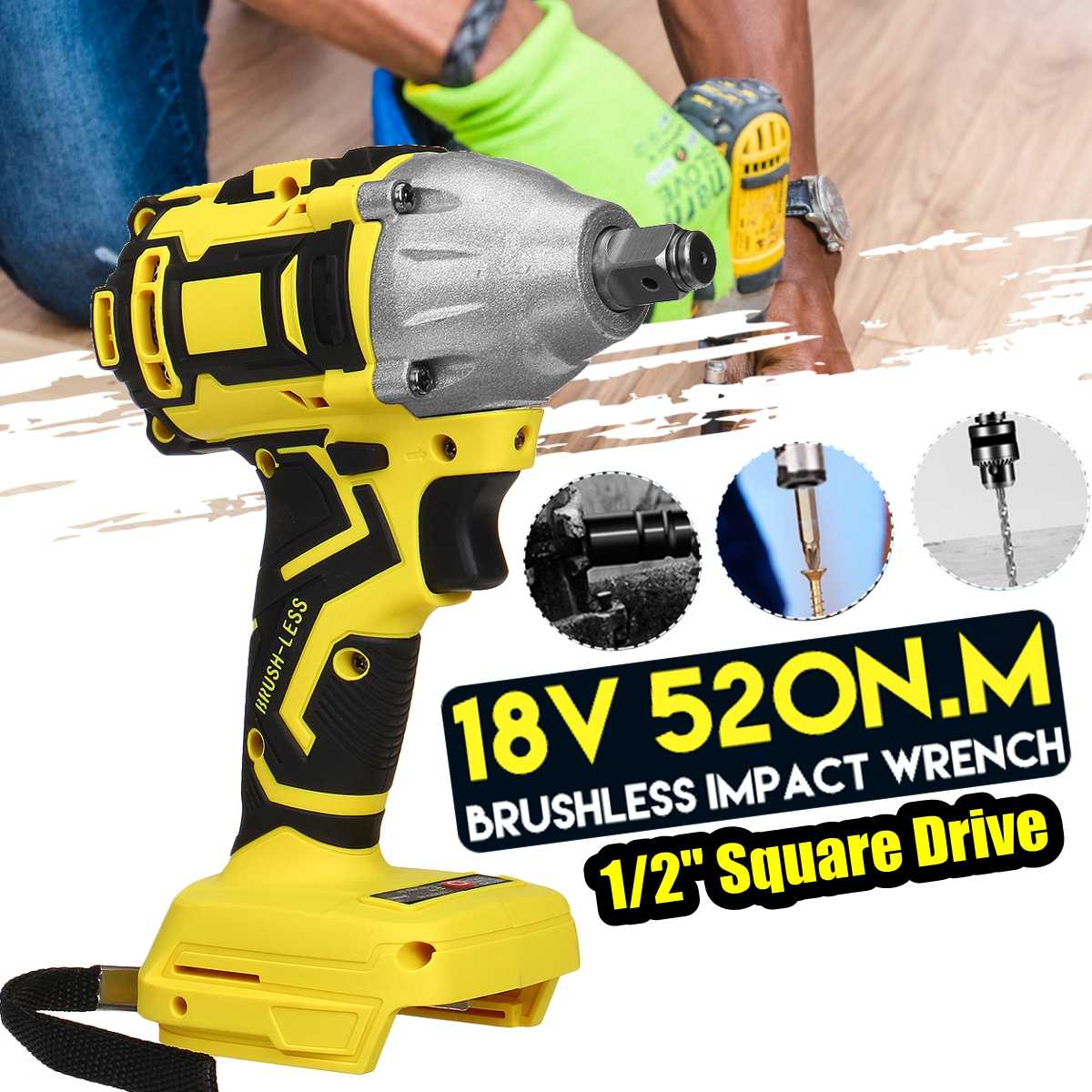 18V 350N.m Brushless Impact Wrench Cordless Electric Wrench Power Tool Torque Rechargeable For 18V Makita Battery DTW285Z