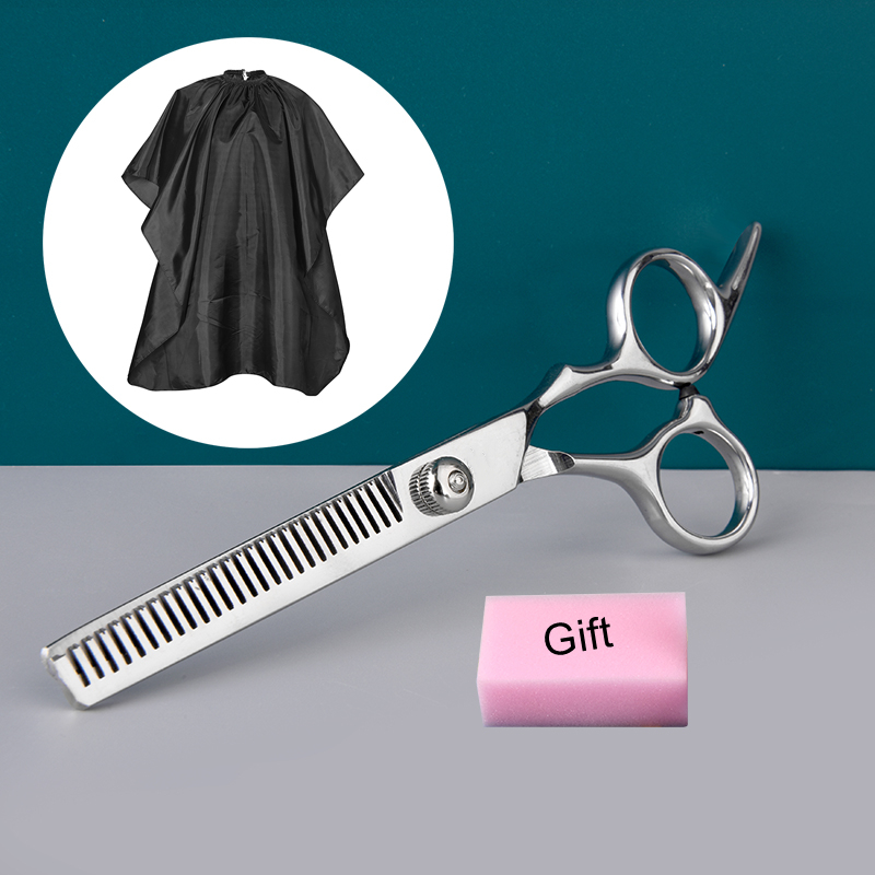Stainless Steel Scissors for Hair Thinning and Cutting Clipper 6 inches Hairdressing Products Haircut Trim Hairs Cutting Barber: with Barber cloth A