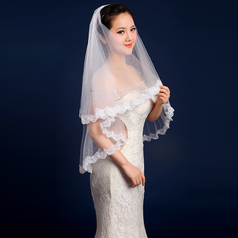 Hermoso lazo flor graciosa con borde de encaje Mantilla accesorio para boda, vestido de novia, velo de novia, 1,5 m, , disponible