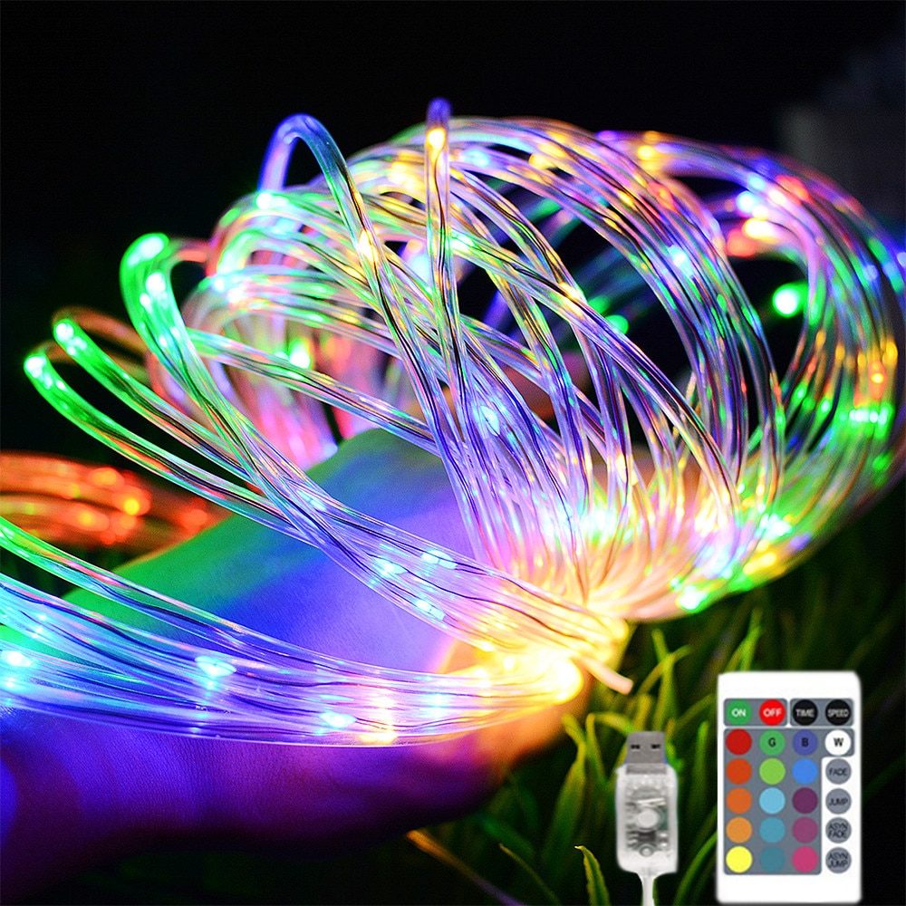RGB LED Light Hose 5m 10m 20m USB Fairy LED String+Remote Control Waterproof Garland Light for Christmas Year Garden Decor