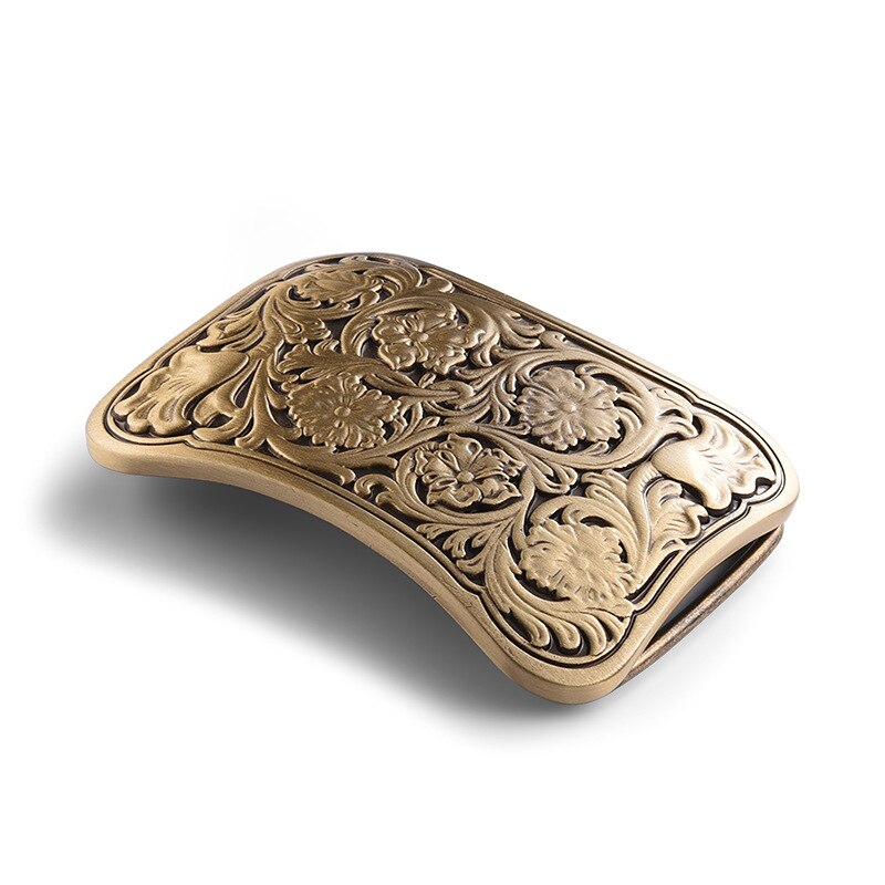Ceinture en laiton en cuivre massif pour hommes, , antique, vintage, rétro, fleur en relief