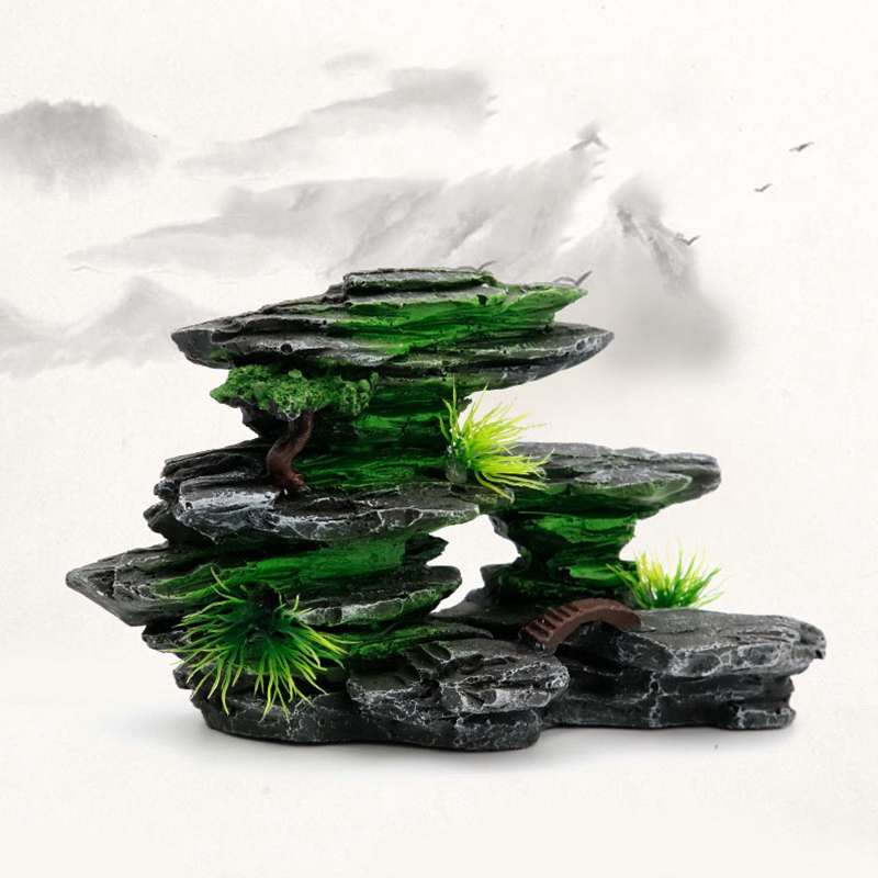 Fish tank landscaping decorations resin simulation rockery aquarium decorative accessories garden bonsai decorations