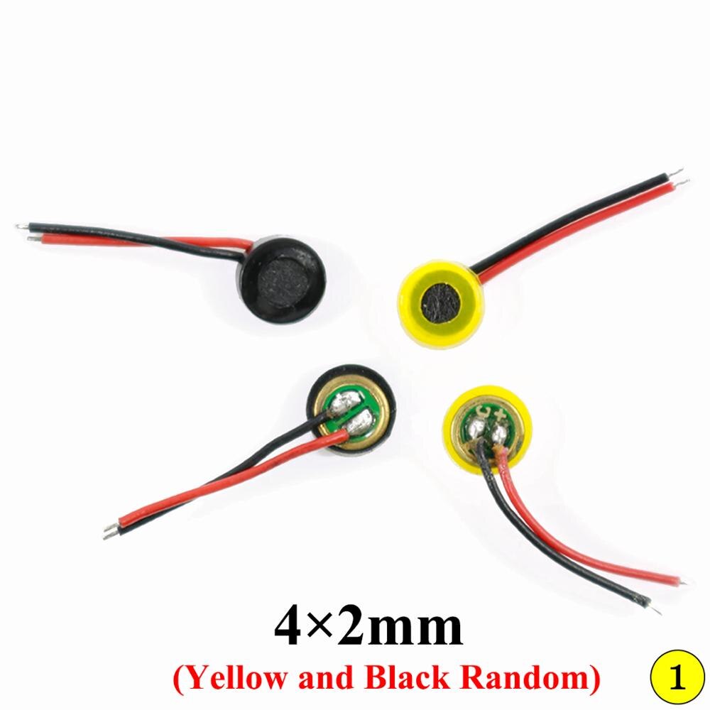 Microphone à condensateur électret yuxi, capsule de microphone à 2 broches, 4 x 2mm/4 x 1.5mm/4.5*2.2mm/6 x 7mm/6 2.2mm/9.7 5mm/10 x 7mm , micro de microphone