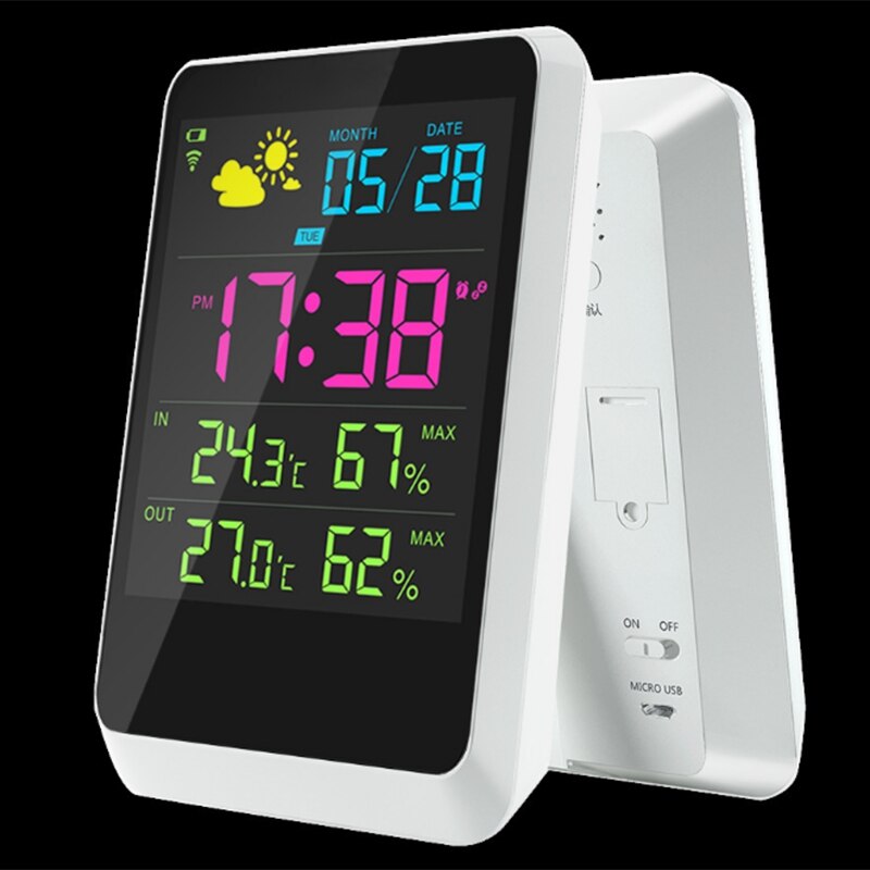 Wireless Color Weather Clock Weather Clock Perpetual Calendar Wall Clock Weather Detector