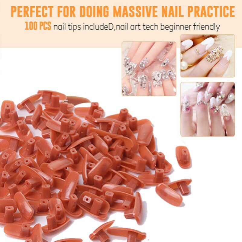 100 pçs dicas da arte do prego prática mão falso prego treinamento manicure ferramentas profissional dicas para manicure prática mão