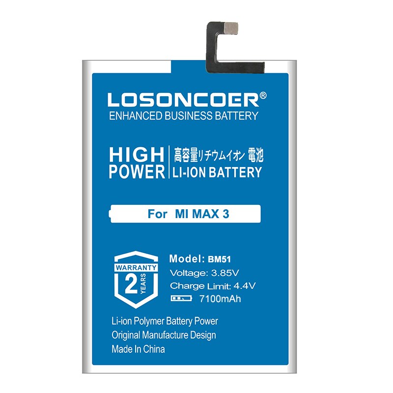 LOSONCOER, batería BM51 de 7100mAh para Xiaomi Mi Max3 Max 3, batería para teléfono móvil, en Stock y herramientas