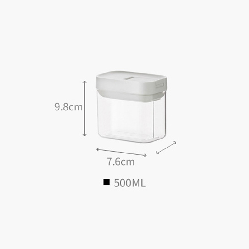 500/800/1300/1800ml Food Preservation Storage Box Plastic Airtight Jar Kitchen Transparent Whole Grain Milk Powder Storage Box: 500ml