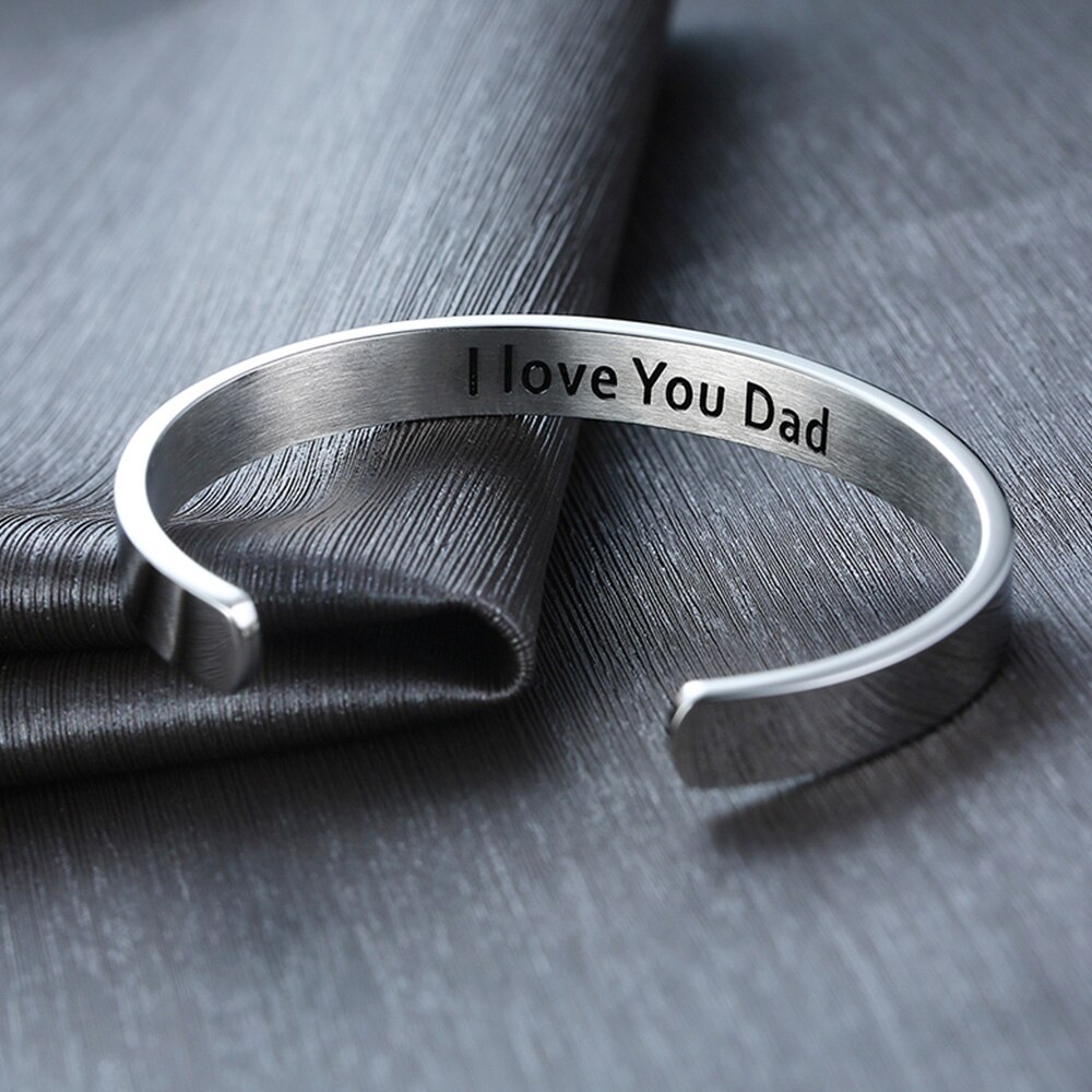 JHSL 8mm del Papà Festa Papà Regalo Degli Uomini Dei Braccialetti di Braccialetti di Figura di C In Acciaio Inox Grigio Gioelleria raffinata e alla moda di Nuovo Arrivo 2019