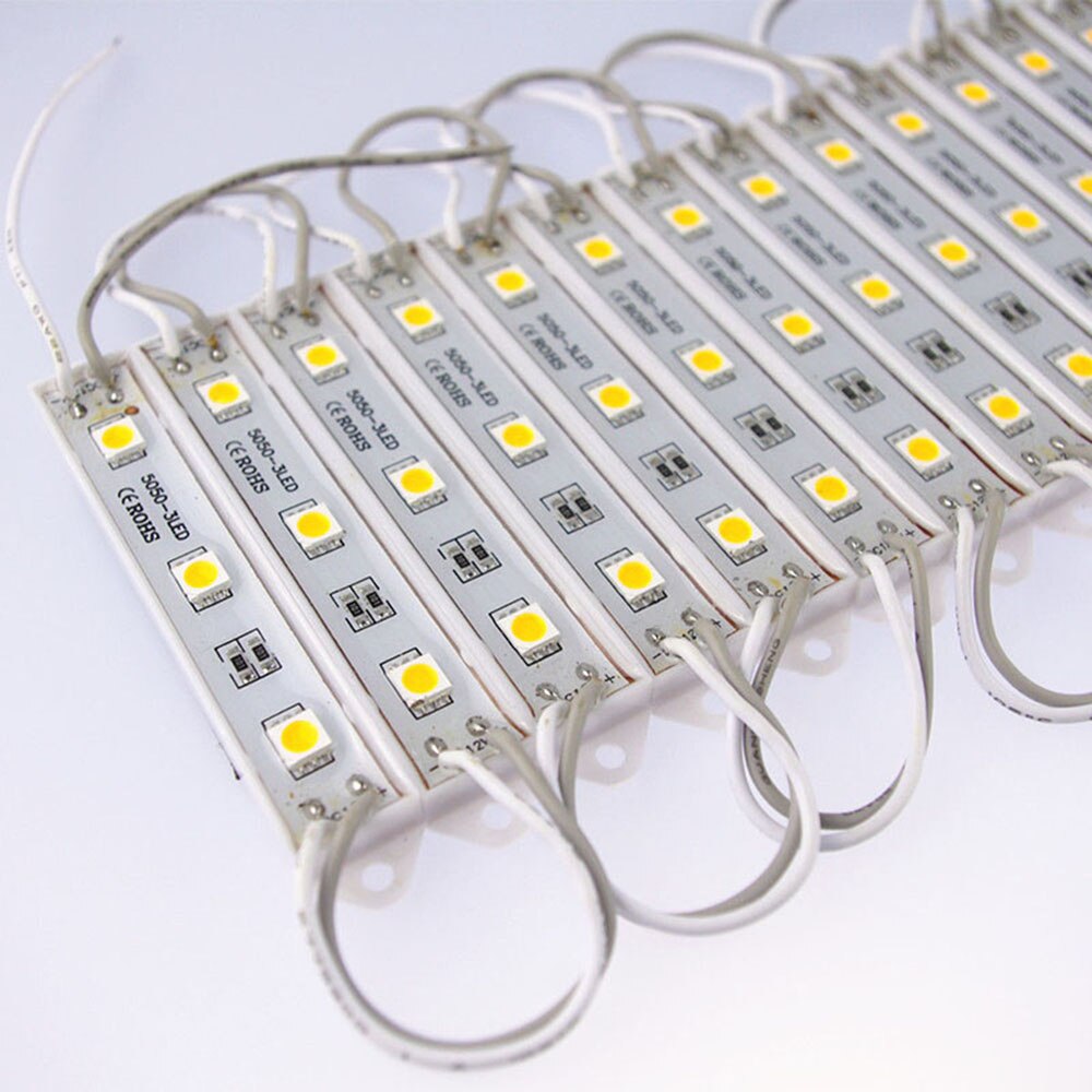 Módulo LED 5050, 3 LED DC12V, publicitario impermeable, módulos LED de Color blanco RGB, iluminación súper brillante, 20 unids/lote