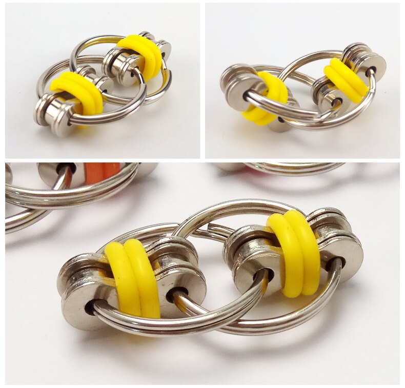 Flippy Chain Fidget Toy, Stainless Steel Key Ring Decompression Toy for Office Worker Autism ADHD