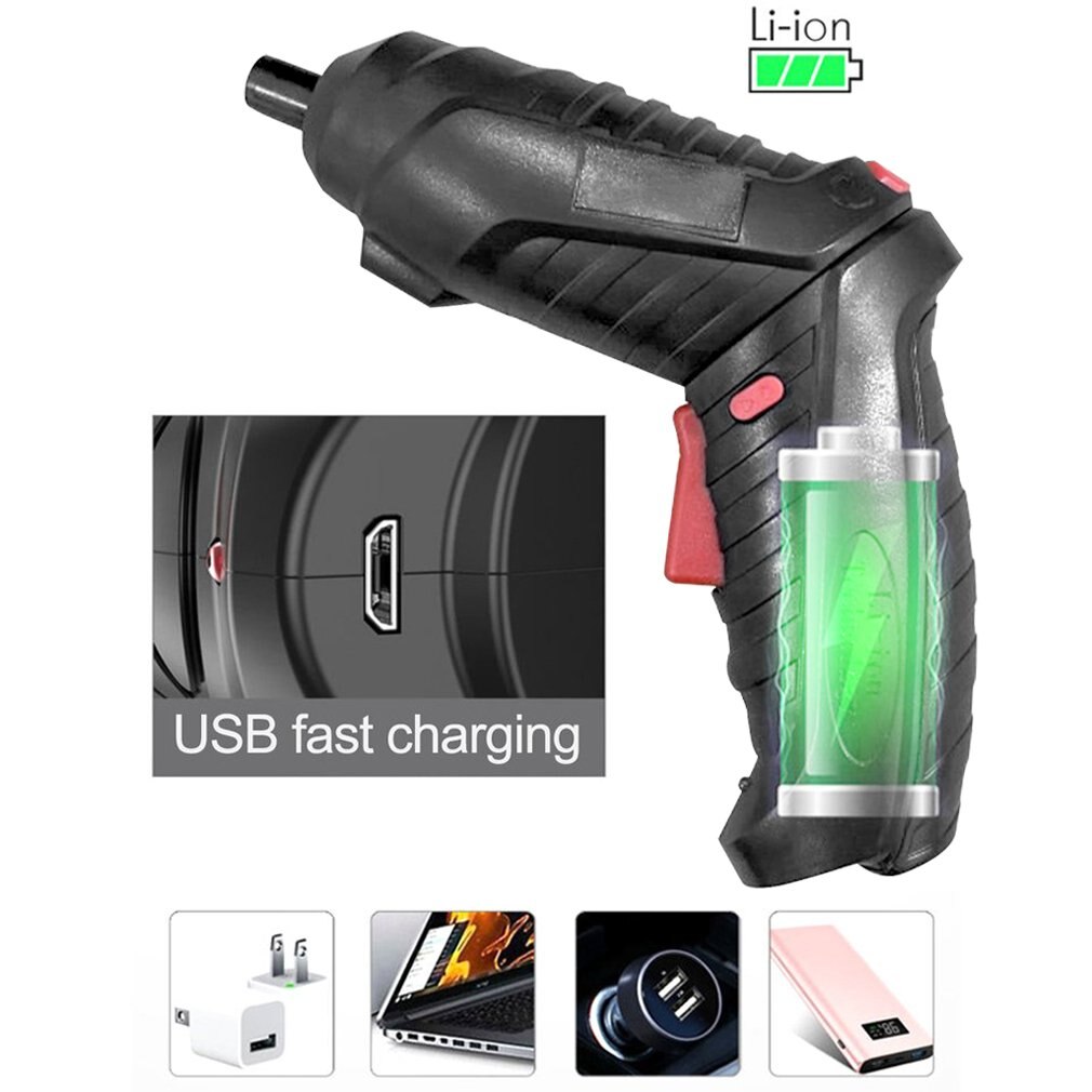 Drill Screwdriver Multifunctional Portable Cordless Drill Screwdriver Rechargeable Electric Drill Screw Driver
