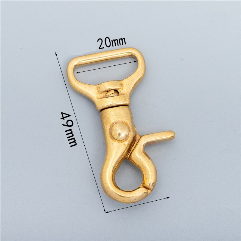 Meetee 2/5Pcs 8-25mm Solid Brass Buckle Bag Lobster Clasp Swivel Trigger Clips Dog Snap Buckles Strap Clamp Hang Hook Accessory: 5Pcs / AP528-Brass-20X50mm