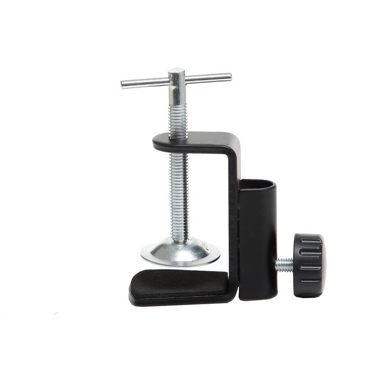 Cantilever Bracket Clamp Holder Metal Desk Lamp Clip Fittings Base Hose with 12MM Hole Diameter and Non-slip Mat for Mic Stand