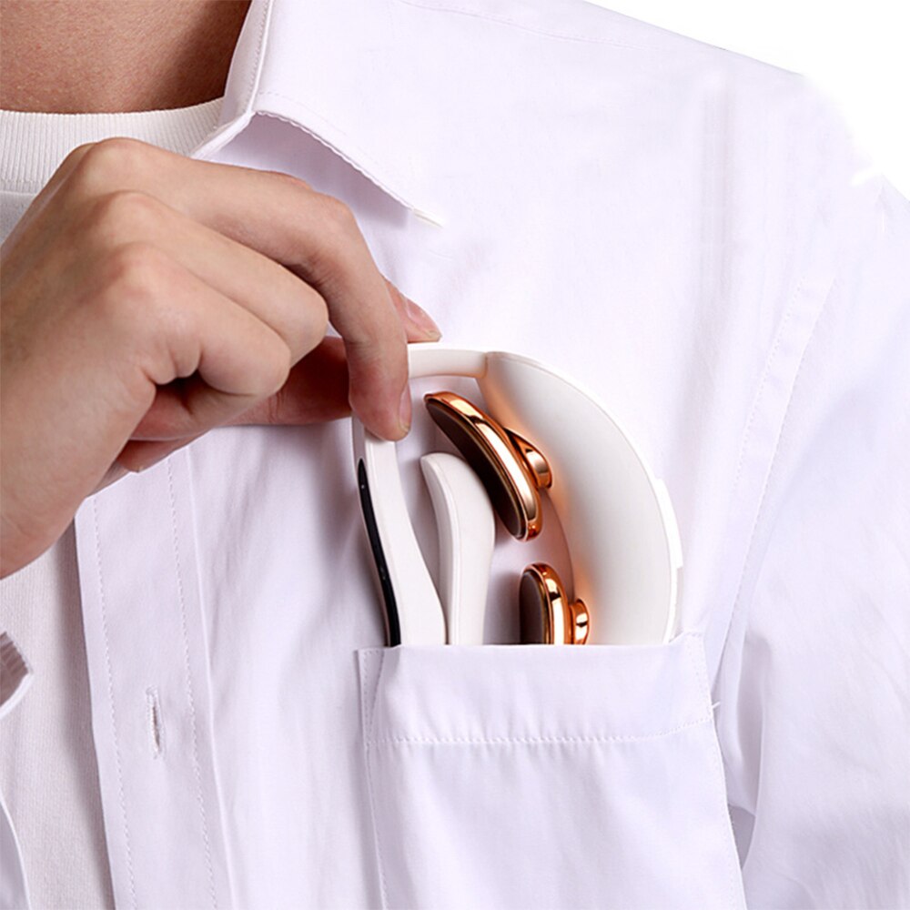 Masajeador de columna Cervical para cuello, instrumento de Fisioterapia con calefacción de 15 niveles, pulso eléctrico plegable, alivio del dolor