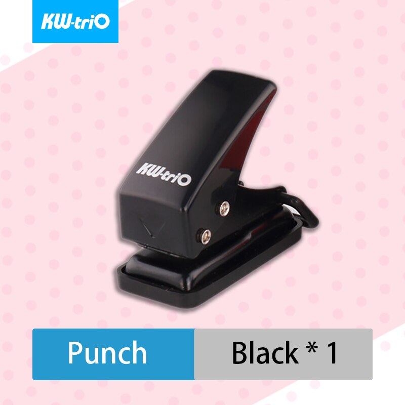 KW-triO Mini Single Hole Punch Plastic Notebook Hole Puncher Portable Planner Circular Punch Scrapbook Perforating Cutter Pliers: Black Punch