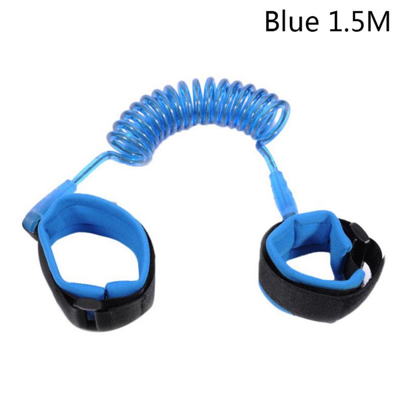 Anti Lost Wrist Link Wristband Baby Safety Strap Kids Toddler Belt Walking Rope PU Link Adjustable Harness Hand Ring Children: 1.5 m Blue