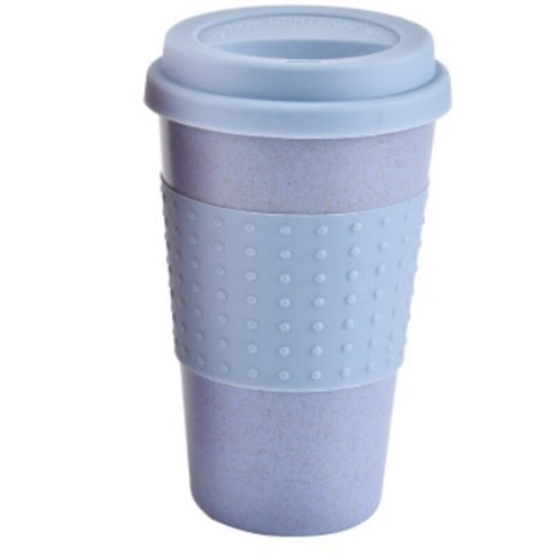 Tasse en fibre de bambou, ML, tasse en paille de blé, boisson créative, réutilisable, voyage, , 300: Bleu