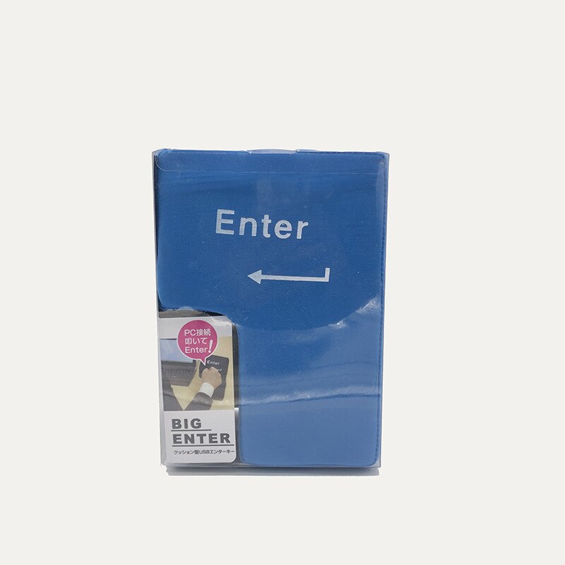 ZK20 Fidget toys Big Enter Key Stress Relief Vent Plush Toy With USB For Adult Working Antistress Computer Button Pillow Toy: Blue