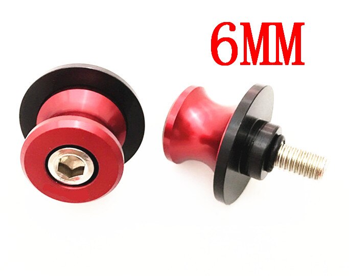 6/ 8/ 10mm Spools Sliders motorcycle Swingarm Spool slider for SUZUKI SFV650 GLADIUS SV650 TL1000S 600 750 KATANA: red-6mm