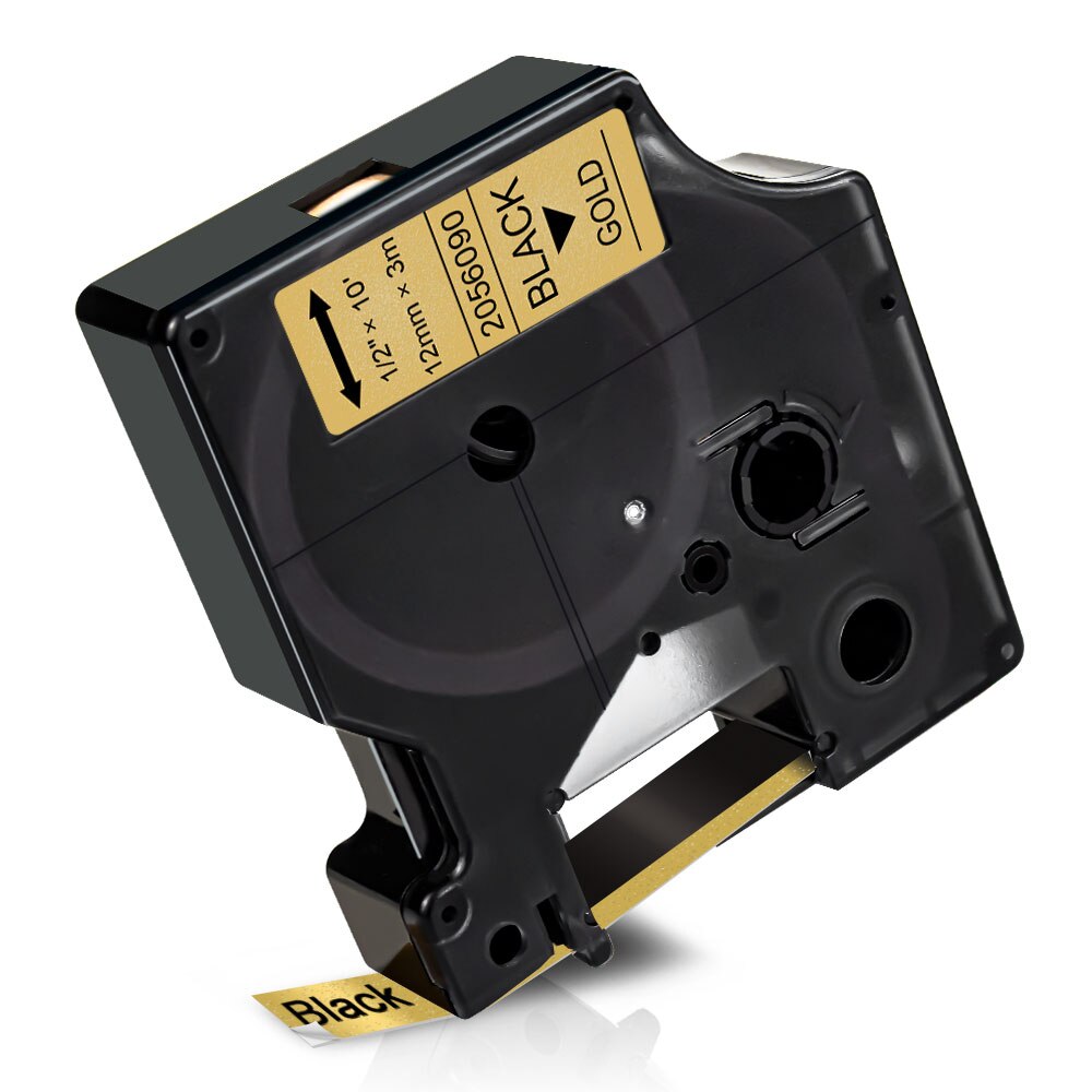 Topcolor 12mm D1 Label Tape Compatible Dymo Label Maker Black on