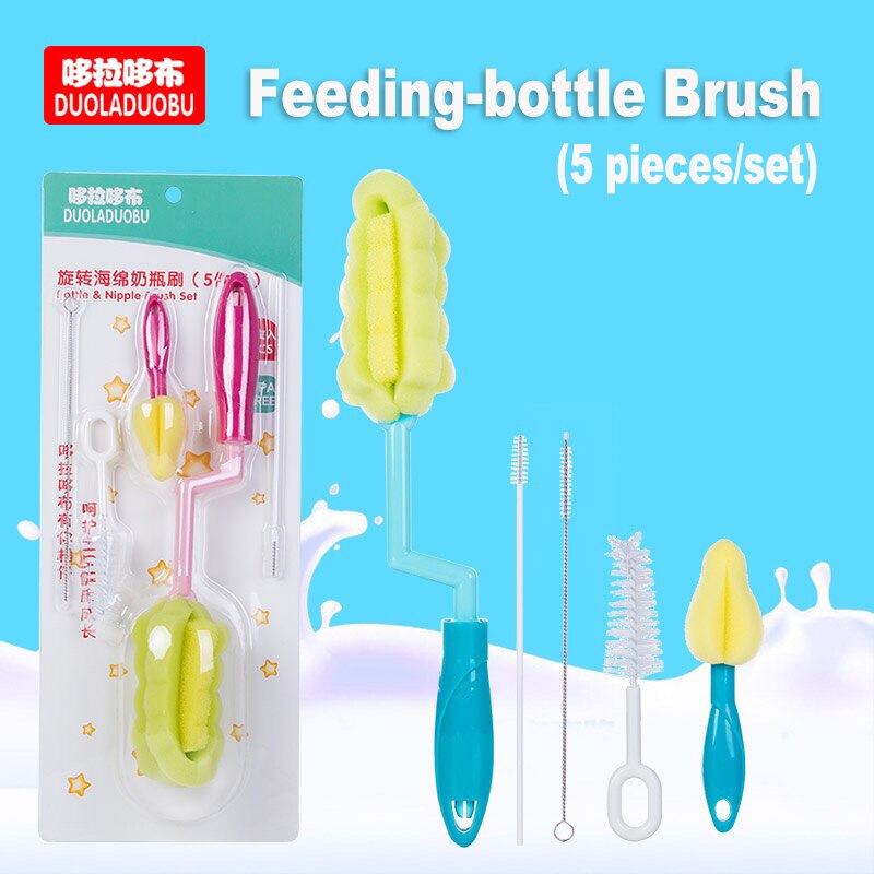 Baby Flasche Und Zitzen Pinsel 5 teile/satz Milch Flasche Pinsel Schwamm Material Hygienische und Praktische Smart mamas wahl