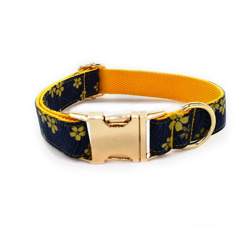 Collier à graver nom et identification du téléphone, nœud pour chien, chiot, boucle en métal, fabricant de collier à fleurs, prix d'usine, 4 tailles: Collar / S