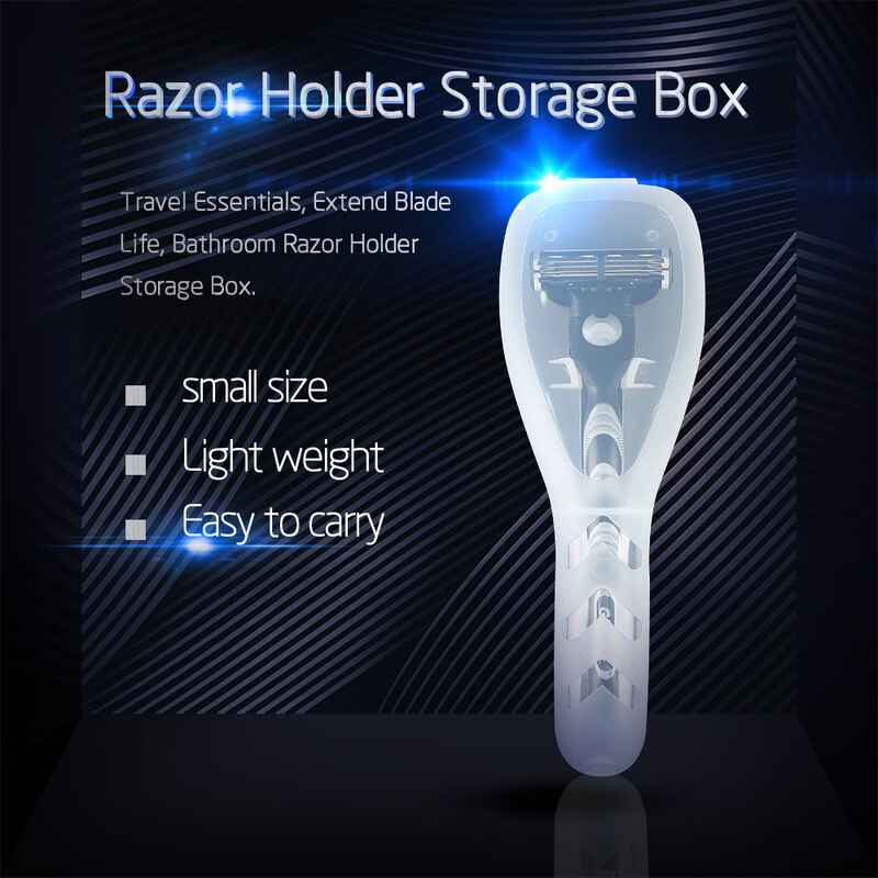 Draagbare Reizen mannen Razor Case Scheermesjes Plastic Opbergdoos Scheren Machine Container Houder Scheerapparaat Doos
