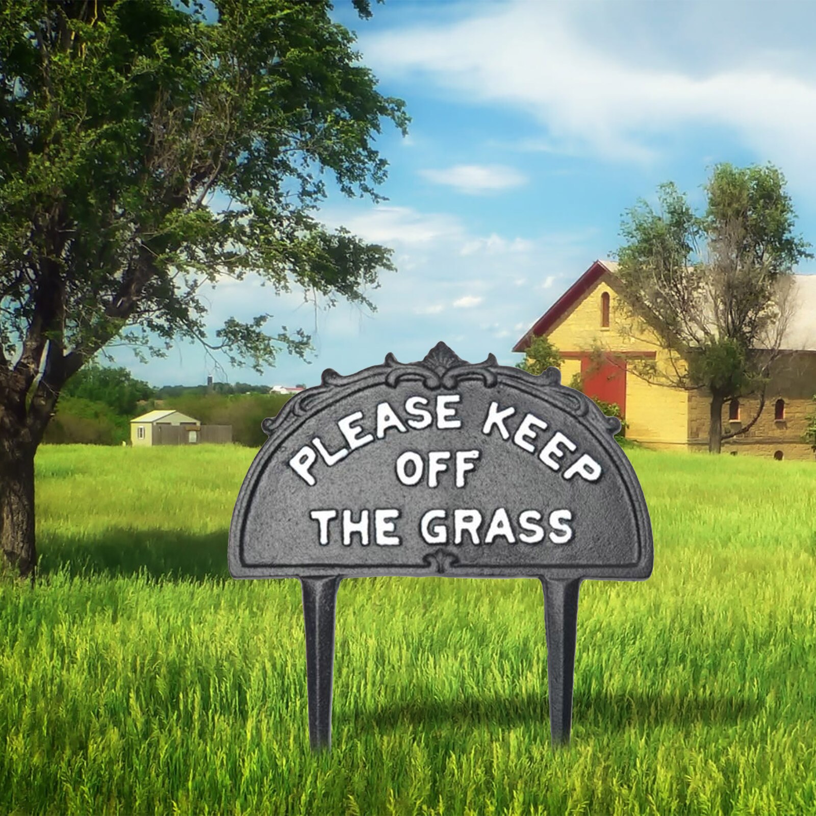 Garden Warning Sign 1PC Easy Mounting Plant Marker Ground Plug Plaque Cast Yard Sign Letters Farm Warning Sign