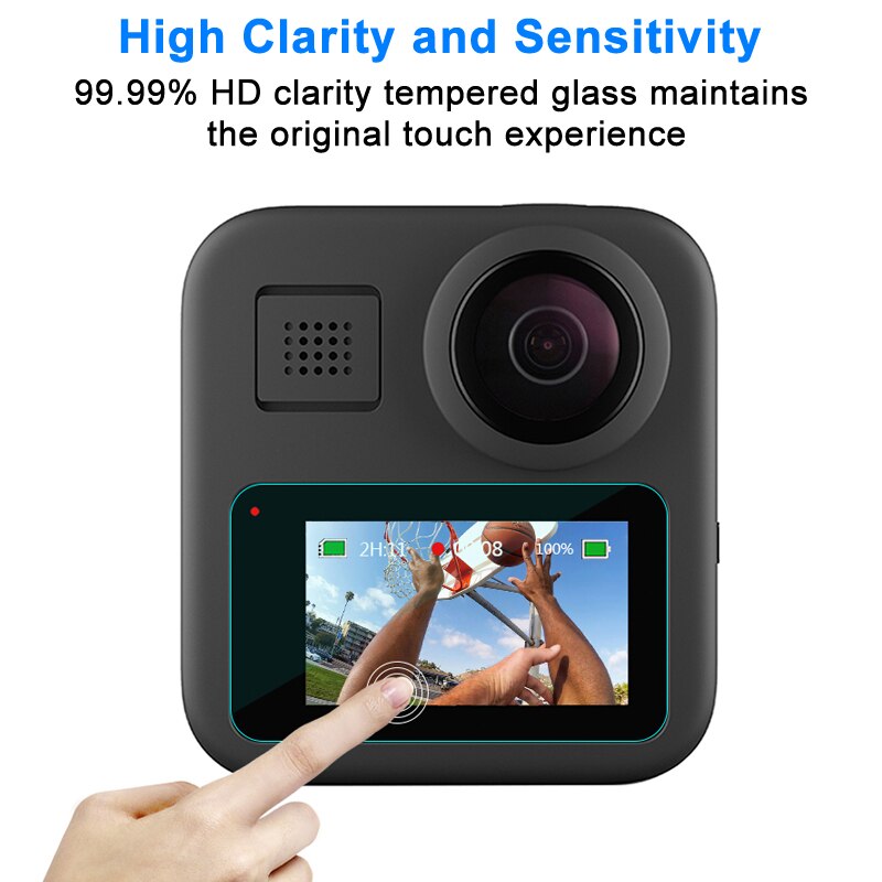 Funda protectora para GoPro Max 360, tapa de objetivo, accesorios, carcasa de película de vidrio templado
