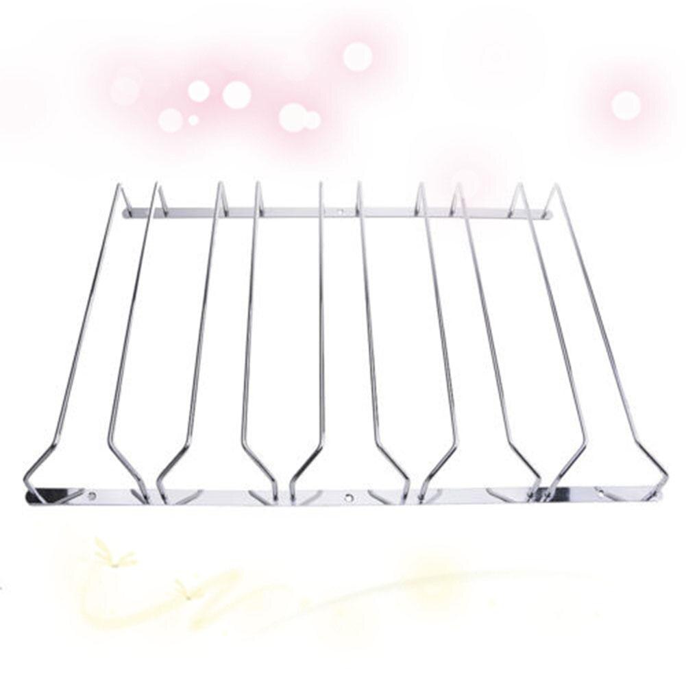 1 Pcs 1-5 Rows Stainless Steel Wall Mount Stemware Wine Glass Hanging Rack Holder Shelf: 5 Row with screws