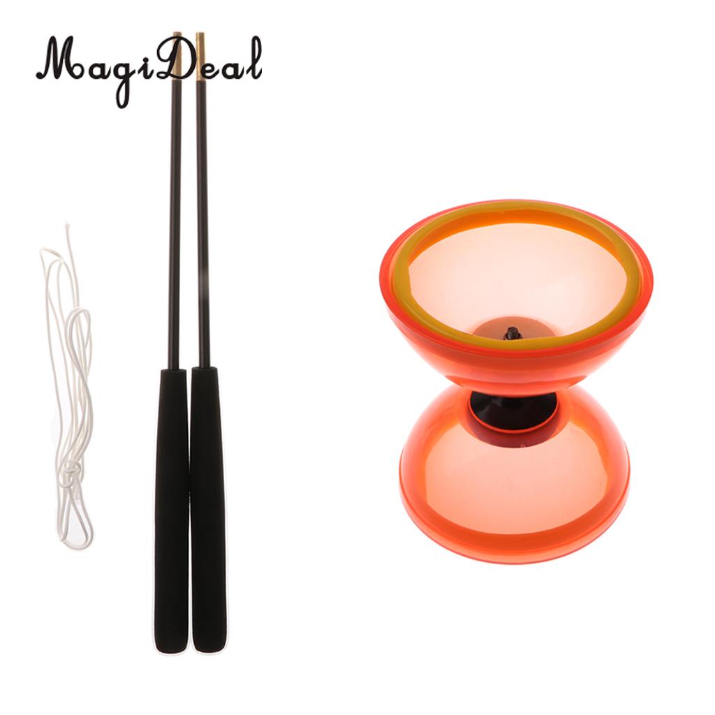 Klassieke Chinese Yoyo 1-Lager Diabolo Set Met Aluminium Stokken En String Voor Kinderen Kinderen Volwassen Ouderen Park speelgoed: Red