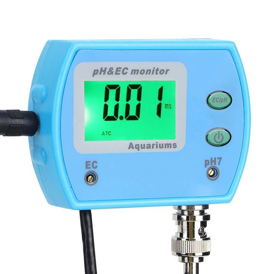 PH/EC Tester Meter On-Line Water Monitor Analysis for Aquarium Swimming Pool EU 230-240V Digital Meter