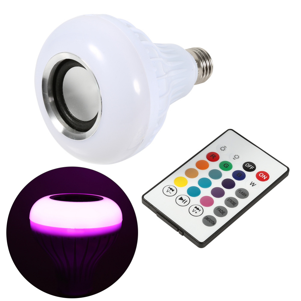 E27 12 W LED Lamp RGB Draadloze Bluetooth Gloeilamp Speaker Bulb Draadloze Muziek Licht Lamp Met Afstandsbediening controle