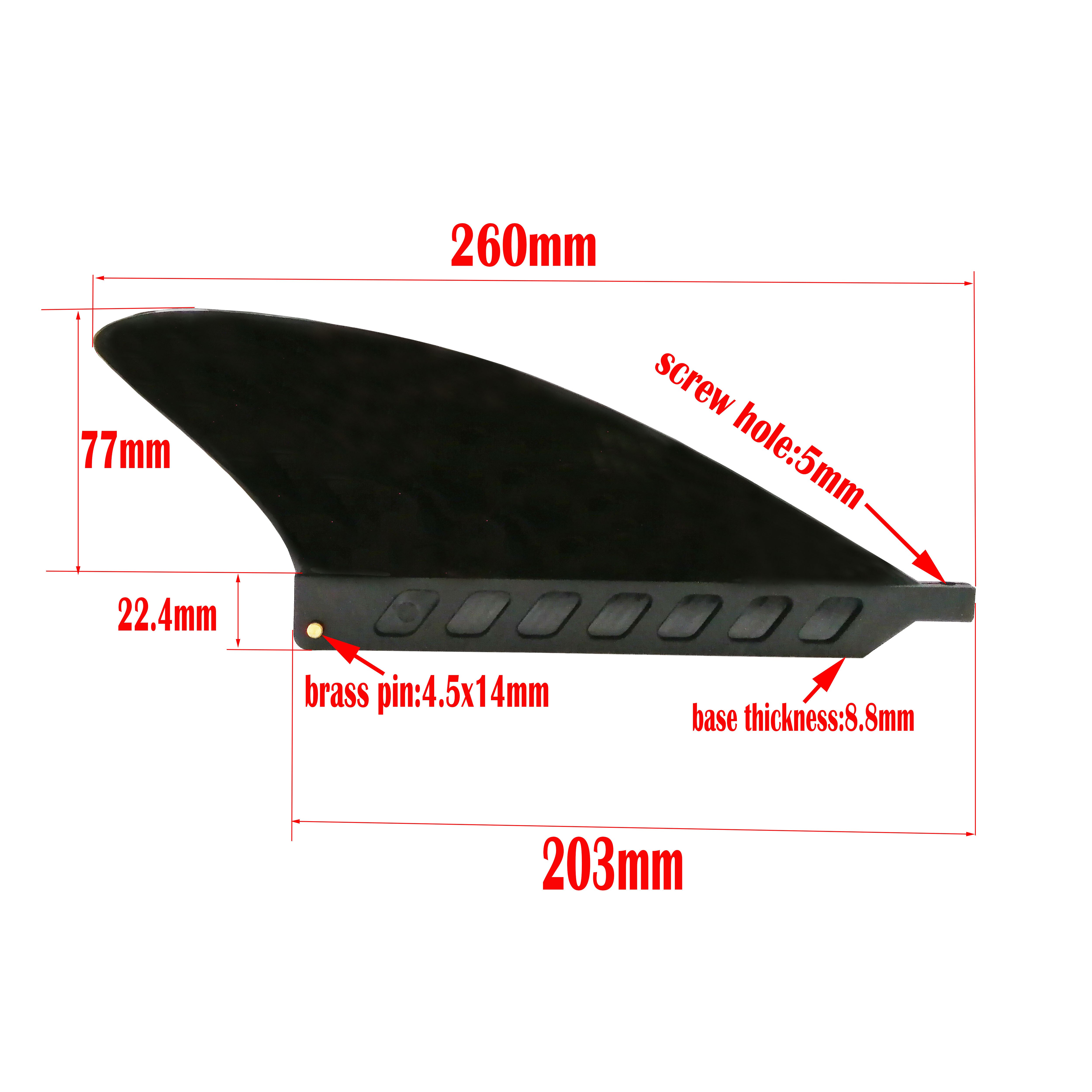 Aileron de sécurité noir souple de 3 pouces, aileron central flexible avec vis pour planche de surf gonflable pour AirSUP de rivière