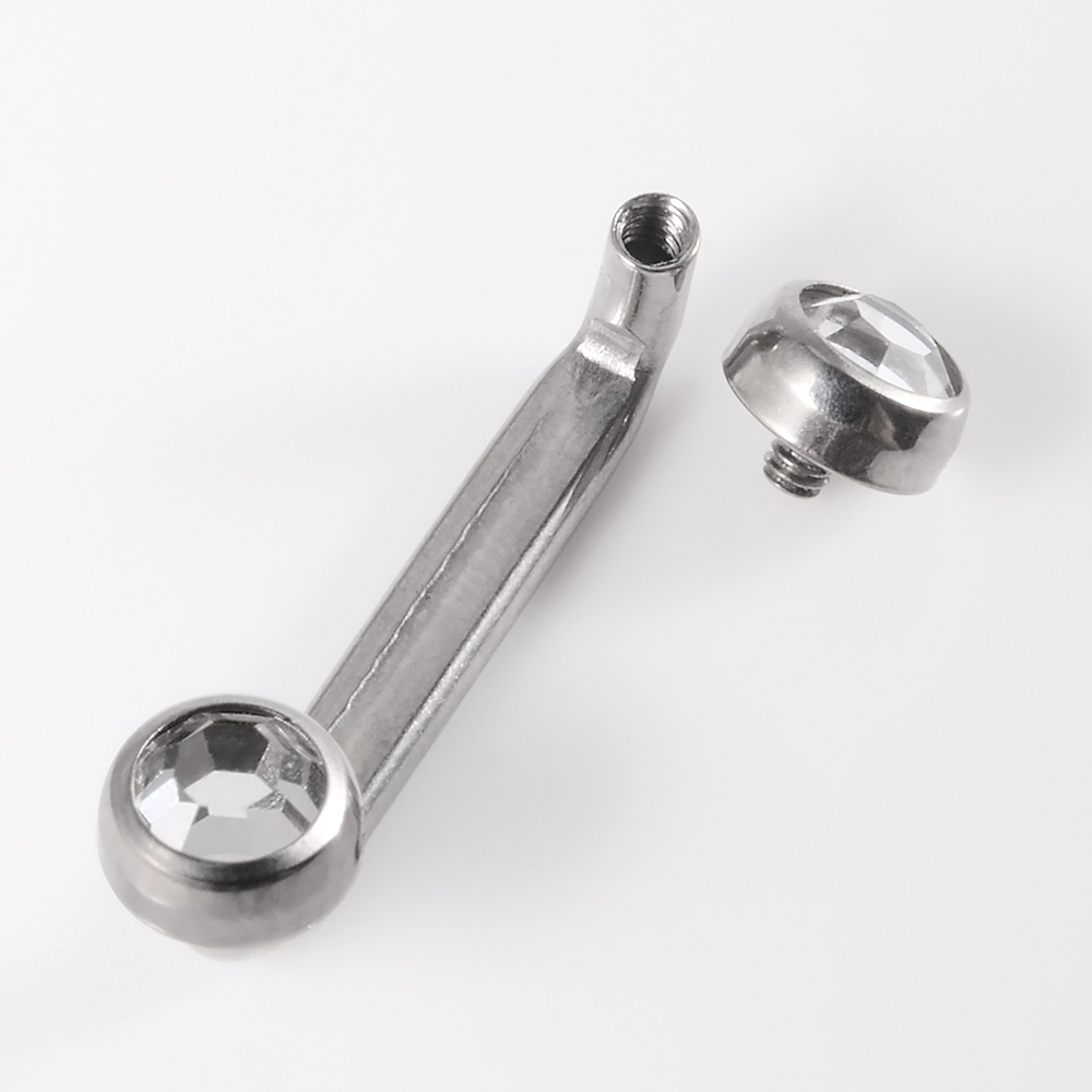 1PC G23 Titanium Surface Piercings Double Ball Staple Dermal Anchor14G Internal Threaded Cone Micro Dermal Anchors Bar Jewelry