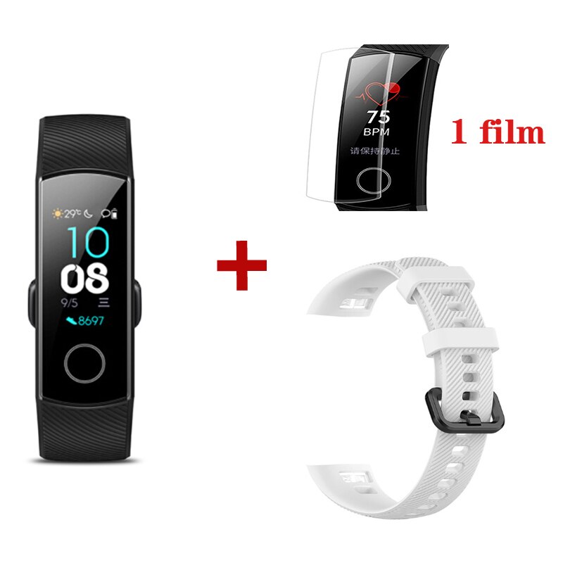 Reloj inteligente Huawei Honor Band 4, resistente al agua IP68, con Bluetooth, Monitor de sueño, podómetro, podómetro, para correr: Black add white