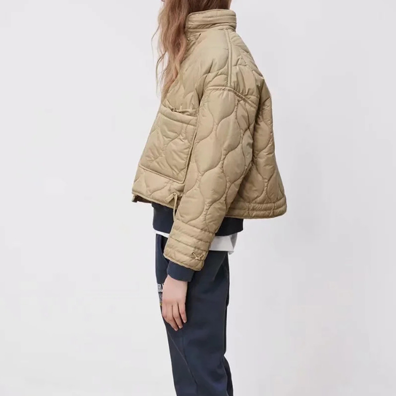 Jaqueta feminina casaco de inverno cáqui jaqueta feminina manga longa outwear sólido com zíper casaco streetwear casaco quente senhoras jaqueta preta