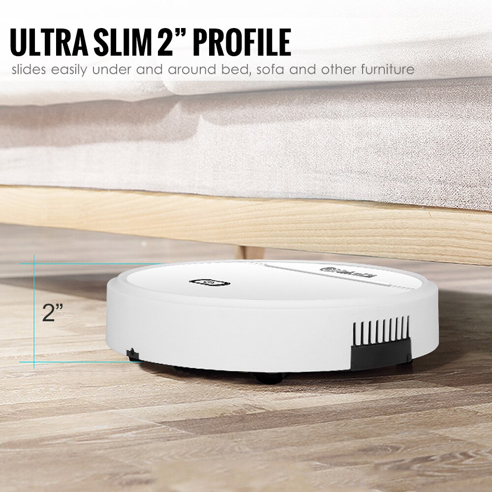 Robot Vacuum Automatic Robotic Vacuum Cleaner Mop and Vacuum 2-In-1 Ultra Slim Body High Coverage Long Battery Life Ideal