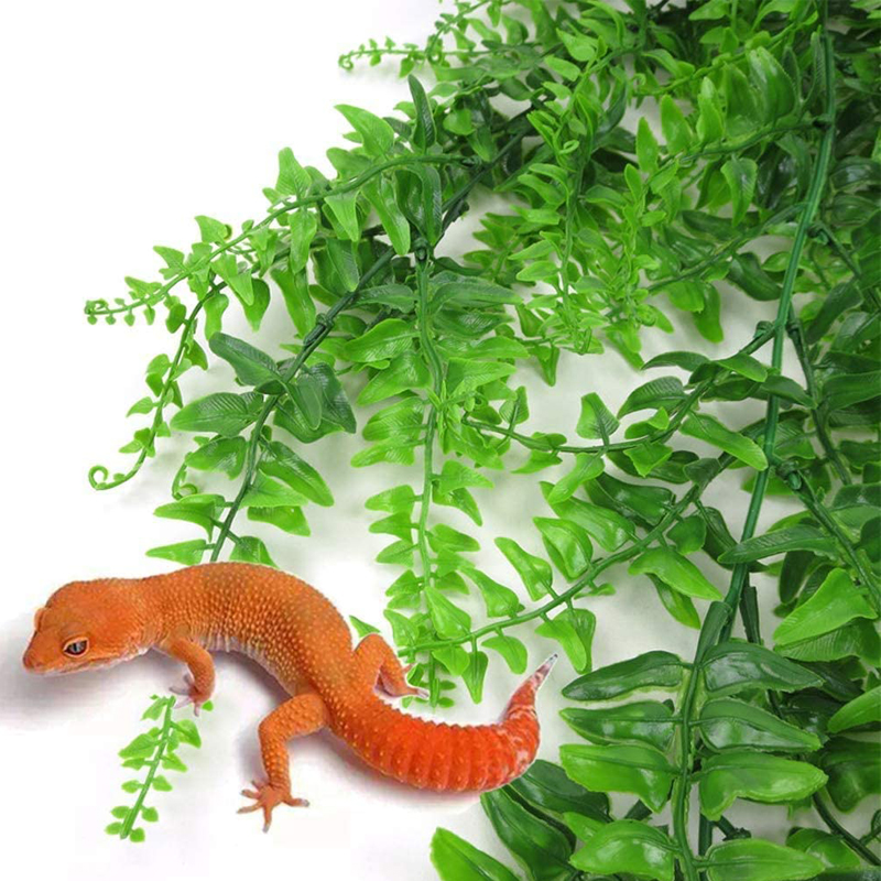 BENE-plantas colgantes para reptiles, enredaderas colgantes, Terrario de escalada Boston para lagartos de dragones barbudos, tortugas, gecchos, decoraciones de Habitat de tanque